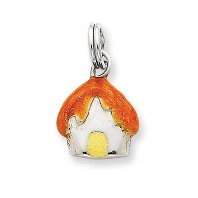 Enamel House Charm Sterling Silver QC6067