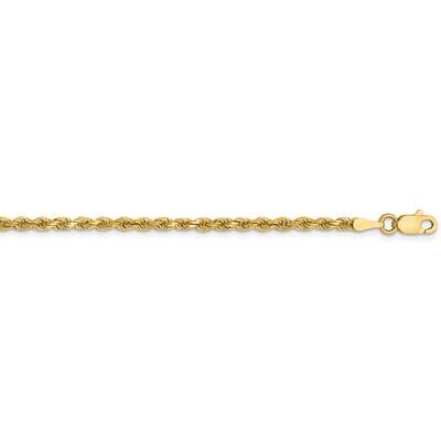 2.5mm Semi-Solid Diamond-Cut Rope Chain 24 Inch 14k Gold DH018-24, MPN: DH018-24, 883957174525