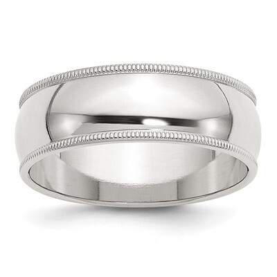 7mm Half Round Milgrain Band - Sterling Silver QWM070 by Chisel, MPN: QWM070, 883957260600