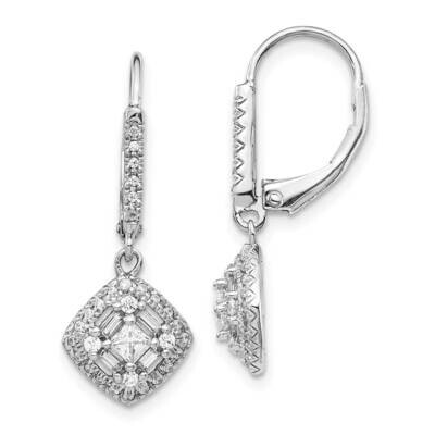 Leverback Earrings 14k White Gold Diamond EM5544-050-WA, MPN: EM5544-050-WA, 883957523569