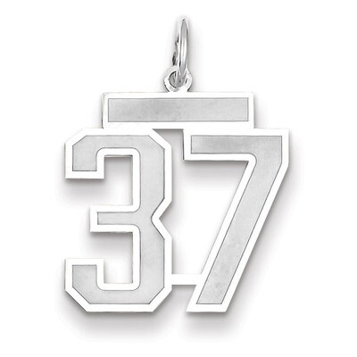 Number 37 Charm Medium Satin 14k white Gold WSM37, MPN: WSM37, 883957077437