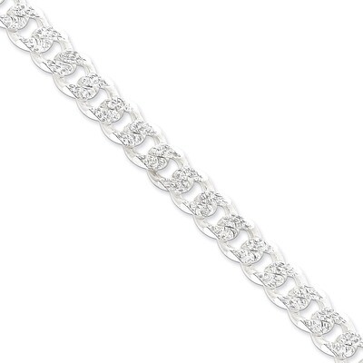 8 Inch 10.5mm Pave Curb Chain Sterling Silver QCF300-8, MPN: QCF300-8, 886774112299