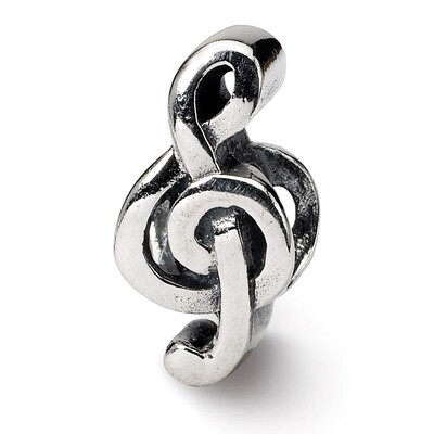 Treble Clef Bead - Sterling Silver QRS286, MPN: QRS286, 883957722238