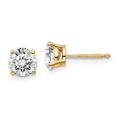 1 1/2ctw Certified SI1/SI2 G H I Lab Grown Diamond 4-Prong Earrings 14k Yellow Gold EM1006-150C-LG,…