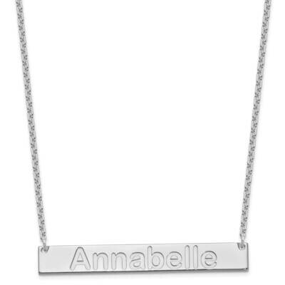 Large Polished Arial Rounded Bar Necklace Sterling Silver Rhodium-plated XNA1241SS, MPN: XNA1241SS,