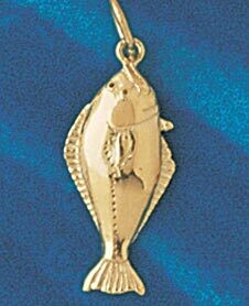 Dazzlers Jewelry Salmon Fish Pendant Necklace Charm Bracelet in Yellow, White or Rose Gold 591, MPN…