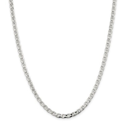 22 Inch 4.65mm Flat Anchor Chain Sterling Silver QFAN120-22, MPN: QFAN120-22, 883957206752