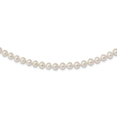 6-7mm White Freshwater Cultured Pearl Necklace Sterling Silver Rhodium-plated QH4726-28, MPN: QH472…