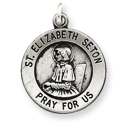 Saint Elizabeth Seton Medal Antiqued Sterling Silver QC5714, MPN: QC5714, 191101183812