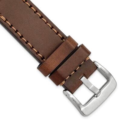 26mm Brown with Stitch Sport Calfskin Band with Stainless Buckle Gold-tone BA344-26, MPN: BA344-26,