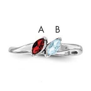 Synthetic 2 Stone Mother&#39;s Ring Sterling Silver Rhodium-plated XMR62/2SS-7, MPN: XMR62/2SS-7, 88395…