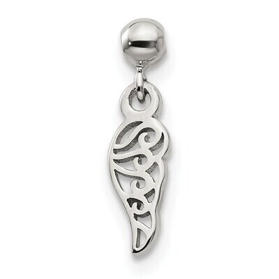 Wing Charm Sterling Silver Dangle QMM120, MPN: QMM120,