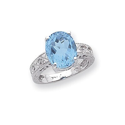 0.02ct. Diamond &amp; 12x10 Oval Gemstone Ring Mounting 14k White Gold Y2271, MPN: Y2271,