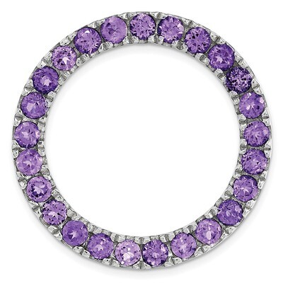 Polished Amethyst Chain Slide Sterling Silver Medium QSK1754, MPN: QSK1754, 191101549458