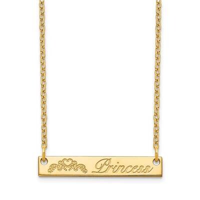 Engravable Customized Bar Necklace 14k Gold XNA1040Y, MPN: XNA1040Y, 191101991134