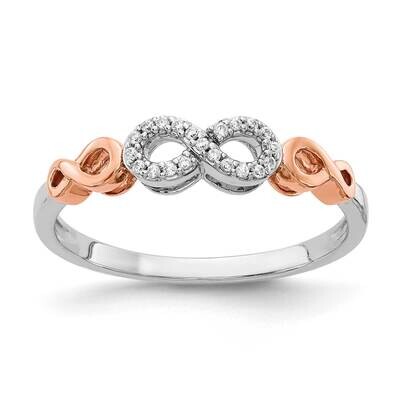Diamond Infinity Symbol Ring with White Rhodium On Shank &amp; Dias 14k Rose Gold RM5733-006-WRA, MPN: …