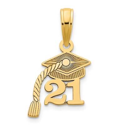 Graduation Cap 21 with Dangling Tassle Charm 14k Gold YC1454, MPN: YC1454, 196904082294