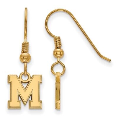 University of Memphis x-Small Dangle Earring Wire Gold-plated Silver GP047UMP, MPN: GP047UMP, 88677…