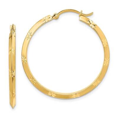 Diamond-Cut Hoop Earrings 14k Gold Polished  TF1450, MPN: TF1450, 883957931494