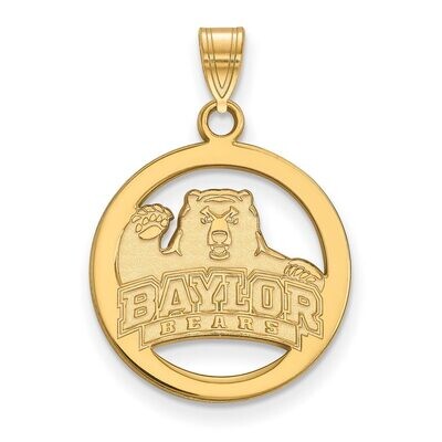 Baylor University Sm Pendant in Circle Gold-plated Silver GP018BU, MPN: GP018BU, 886774922188