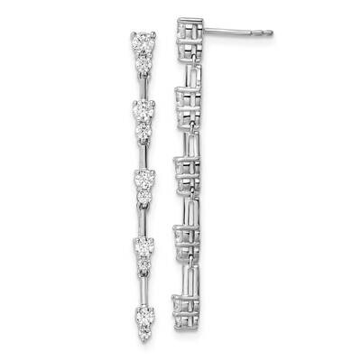 Si1/Si2, G H I, Post Dangle Earrings 14k White Gold Lab Grown Diamond EM9116-100-WLG, MPN: EM9116-1…