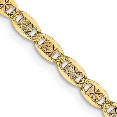 22 Inch 2.75mm Tri-Color Pavc Valentino with Lobster Clasp Chain 14k Gold PVL060-22, MPN: PVL060-22…