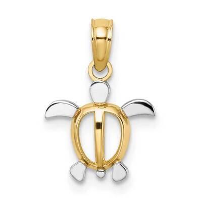 Two-Color Sea Turtle Charm 14k Gold K9499, MPN: K9499, 883957956213