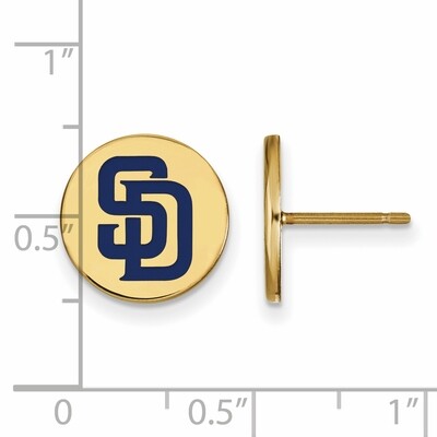 San Diego Padres Small Enamel Disc Earring Gold-plated Silver GP020PAD, MPN: GP020PAD, 886774925066