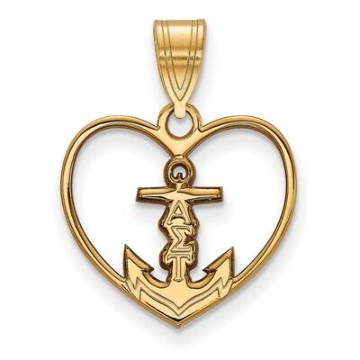 Alpha Sigma Tau Heart Pendant Gold-plated Silver GP040ALS, MPN: GP040ALS, 886774940564