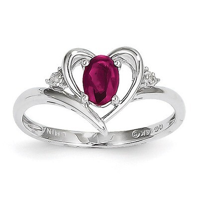 Ruby Diamond Ring 14k White Gold Genuine XBS450, MPN: XBS450, 883957374666