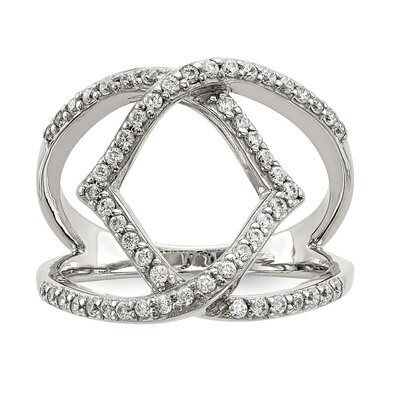 CZ Diamond Ring Sterling Silver QR6667, MPN: QR6667, 191101271540