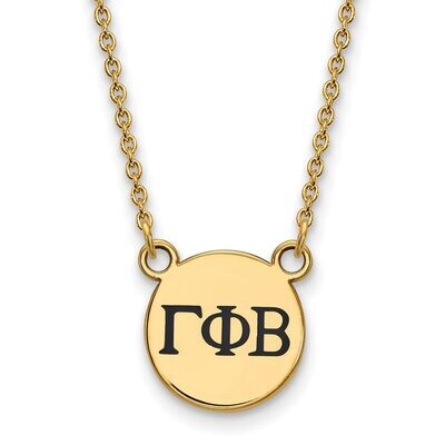 Gamma Phi Beta Extra Small Enameled Pendant with 18 Inch Chain Gold-plated Silver GP016GPB-18, MPN:…