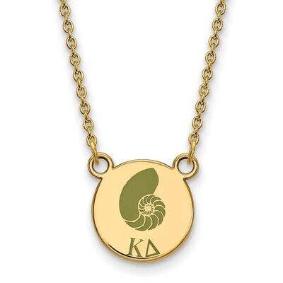 Kappa Delta Extra Small Enameled Pendant with 18 Inch Chain Gold-plated Silver GP044KD-18, MPN: GP0…