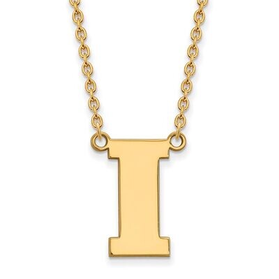 University of Iowa Large Pendant with Chain Necklace Gold-plated Silver GP069UIA-18, MPN: GP069UIA-…