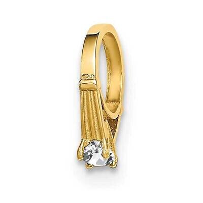 Ring with White Charm 14k Gold CZ Diamond YC1335, MPN: YC1335, 716838334148