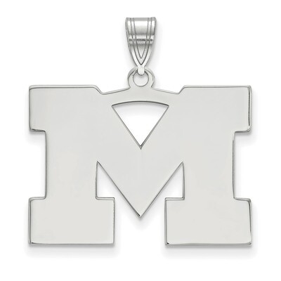 Michigan University of Large Pendant 10k White Gold 1W004UM, MPN: 1W004UM, 886774772844