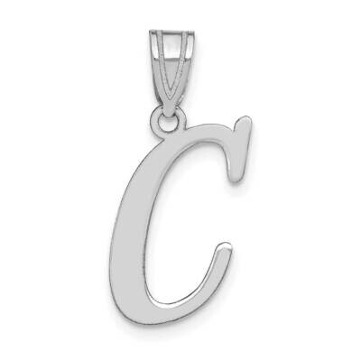 Letter C Initial Pendant 14k White Gold Polished YC1440WC, MPN: YC1440WC, 196904083000