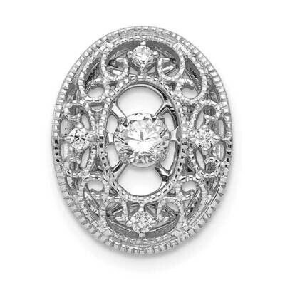 Vibrant Diamond Oval Slide Pendant 14k White Gold PM5175-025-WA, MPN: PM5175-025-WA, 883957306599