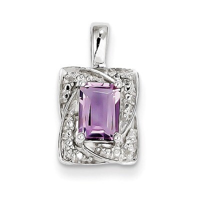 Pink Amethyst Pendant Diamond Sterling Silver QP3074PQ, MPN: QP3074PQ, 883957436098