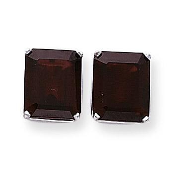 Garnet Diamond Emerald Stud Earrings 14k Gold XE70WGA, MPN: XE70WGA, 883957096926