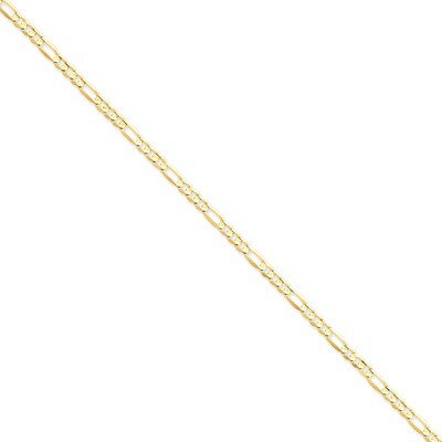 4mm Concave Open Figaro Chain 18 Inch 14k Gold LFG100-18, MPN: LFG100-18, 886774416915