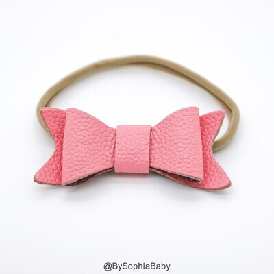 Baby Headband Light Pink Leather Bow Baby Leather Bow Headband Leather Bow Baby Leather Hair Bow 12…