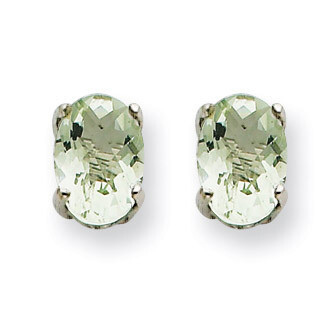 6x4 Oval Green Quartz Earrings 14k White Gold XE86WCG, MPN: XE86WCG, 883957106618