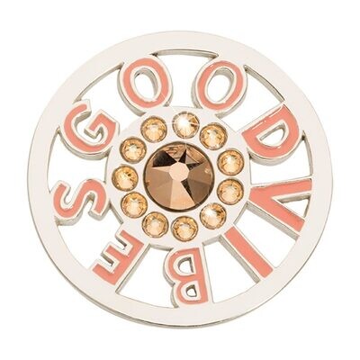 Nikki Lissoni Surrounded By Good Vibes  Salmon Pink Silver-plated 33mm Coin C1619SM, MPN: C1619SM, …