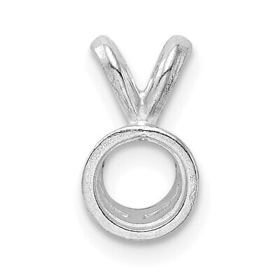 Round Bezel 3.0mm Pendant Setting 14k White Gold WG946, MPN: WG946,