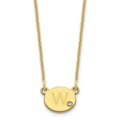 Initial Oval with Diamond Necklace 10k Gold 10XNA1377Y, MPN: 10XNA1377Y,