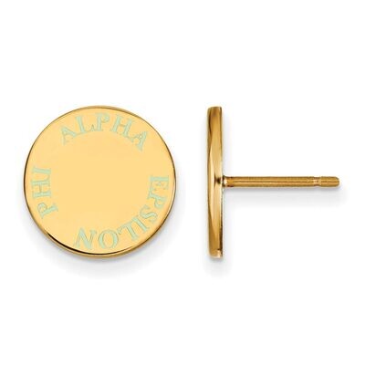Alpha Epsilon Phi Enameled Post Earrings Gold-plated Silver GP020AEP, MPN: GP020AEP, 191101098086