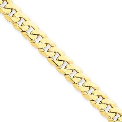 7.25mm Beveled Curb Chain 9 Inch 14k Gold FBU180-9, MPN: FBU180-9, 886774417622