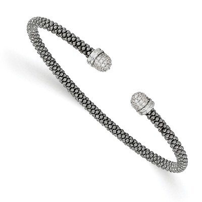 Leslie&#39;s Rhodium-plated CZ Cuff Bangle Sterling Silver HB-QLF727, MPN: QLF727, 191101752773