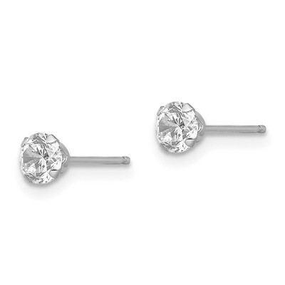 4mm Synthetic Diamond Post Earrings - 14k White Gold SE284 by Madi K, MPN: SE284, 886774999487